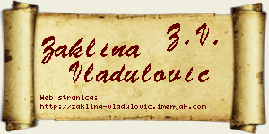 Žaklina Vladulović vizit kartica